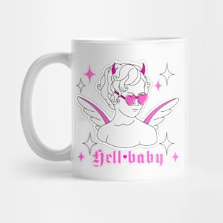 Fun goth glam cupid y2k in heart shaped glasses Mug